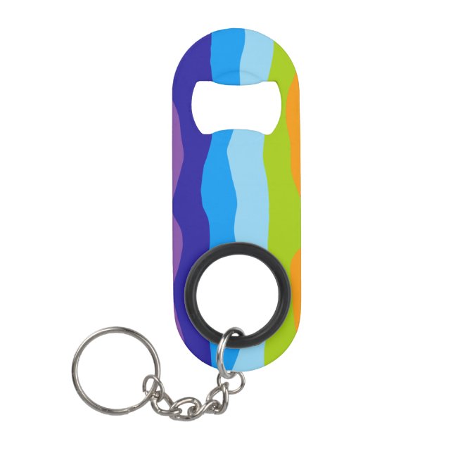Colourful Waves Keychain Bottle Opener (Front)