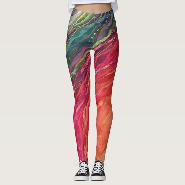 Colourful Waves Leggings (Front)