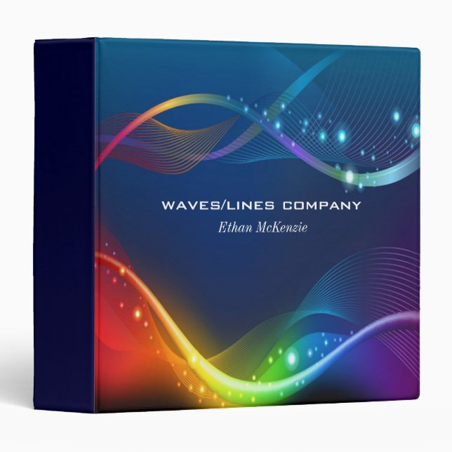 Colourful Waves LInes Binder (Front/Spine)