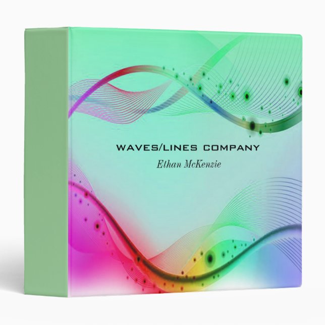 Colourful Waves Lines Binder (Front/Spine)