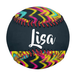 Colourful waves pattern baseball