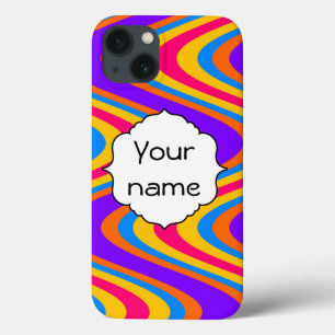 Colourful waves pattern iPhone 13 case