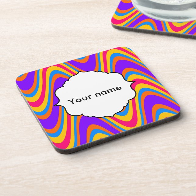 Colourful waves pattern coaster (Left Side)