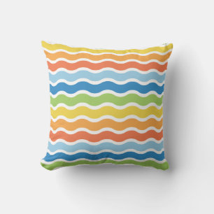 Colourful Waves Pattern Pillow