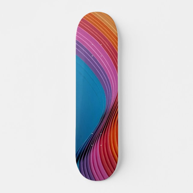 Colourful Waves Skateboard (Front)