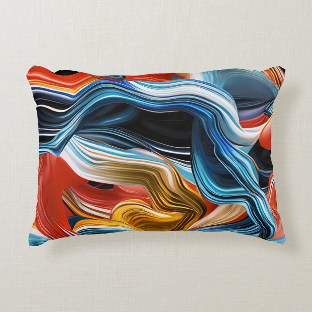 Colourful Waves &Streams  Accent Pillow (Front)