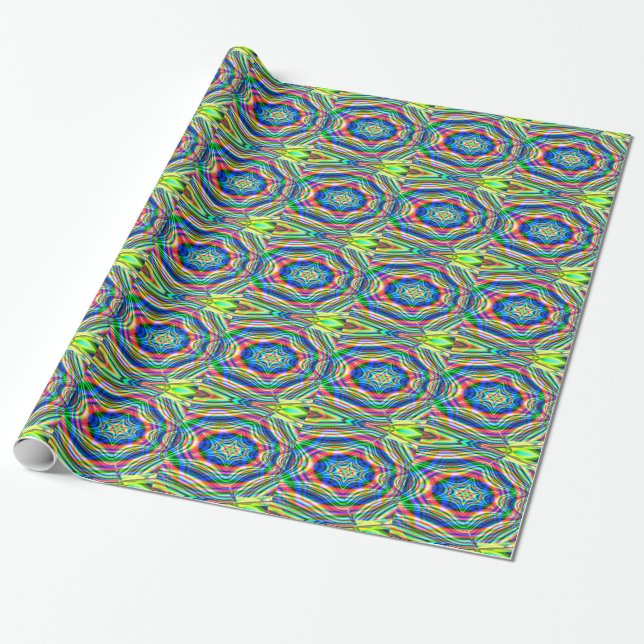 Colourful Waves Wrapping Paper (Unrolled)
