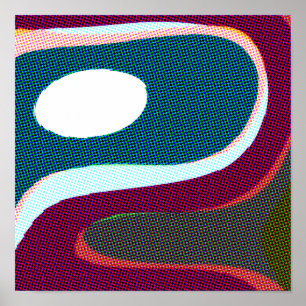 Colourful Wavy Abstract 612 Poster