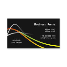 Colourful Wavy LInes Business Cards