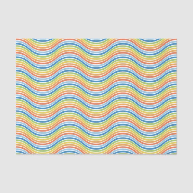 Colourful Wavy Lines Tissue Paper (Front)