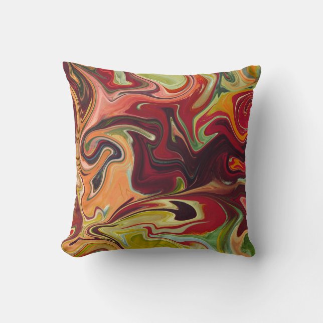 Colourful Wavy pattern  Throw Pillow (Front)