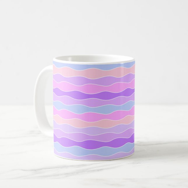 Colourful Wavy Stripes Coffee Mug (Front Left)