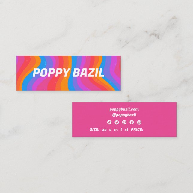 Colourful Wavy Stripes Rainbow CUSTOM Hang Tag (Front/Back)