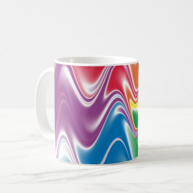 Colourful Wavy Swirl Pattern Coffee Mug (Front Left)
