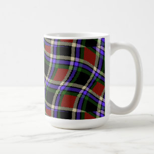 Colourful Wavy Tartan Pattern Green Red Purple Whi Coffee Mug