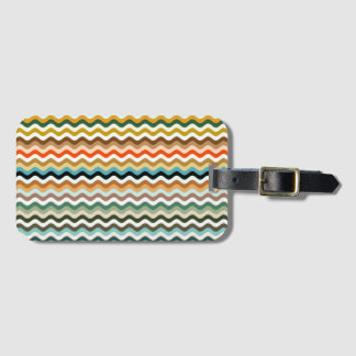 Colourful Wavy Zigzag Multicolored Pattern Luggage Tag