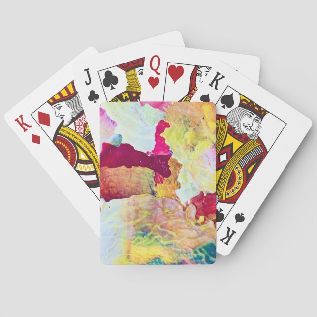 Colourful Wax Background Playing Cards (Back)