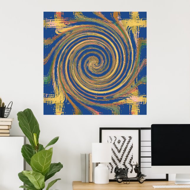 Colourful Weave Twirl Pattern Poster (Home Office)