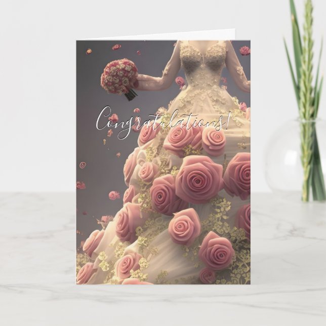 Colourful Wedding Floral Bridal Shower Card (Front)