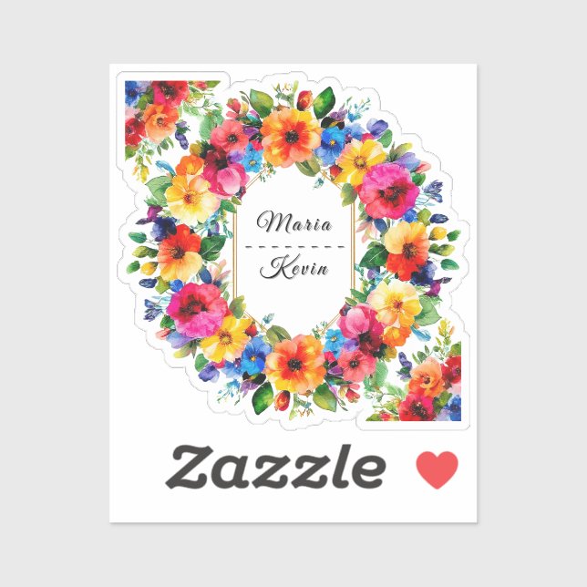 Colourful Wedding Floral Wreath (Sheet)