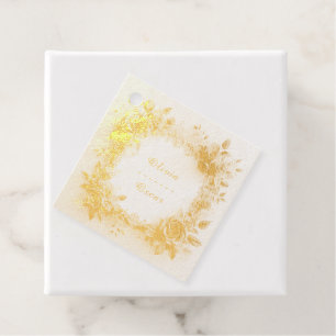 Colourful Wedding Floral Wreath Favour Tags