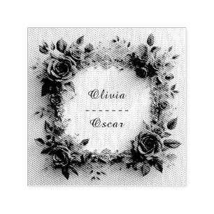 Colourful Wedding Floral Wreath Self-inking Stamp