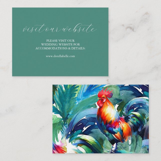 Colourful Wedding Website Insert Card Script (Front/Back)