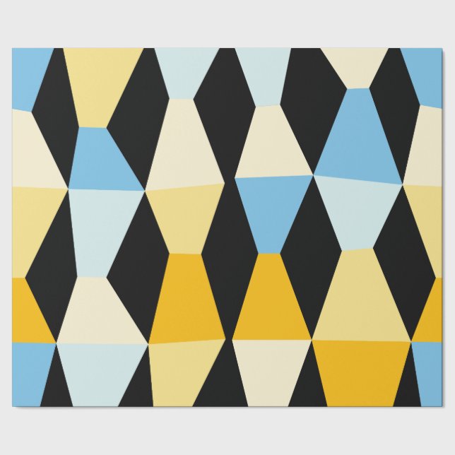 Colourful Wedges 161214b - on Black Wrapping Paper (Seam)