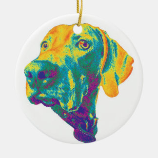 Colourful weimaraner ornament