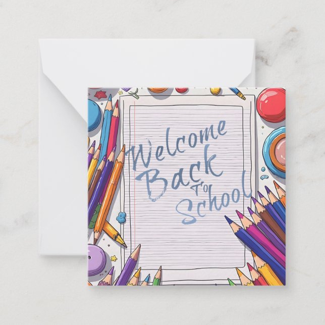 Colourful Welcome Back to School Design Card (Front)