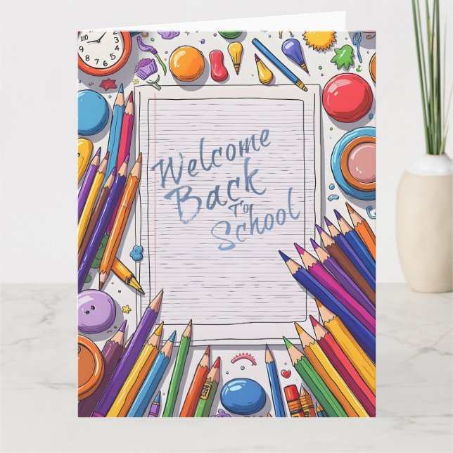 Colourful Welcome Back to School Design Card (Front)