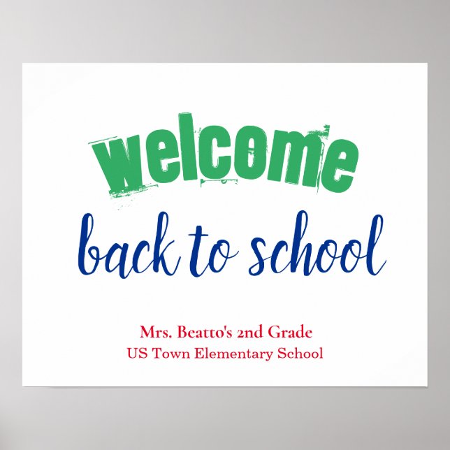 Colourful Welcome Back to School  Poster (Front)