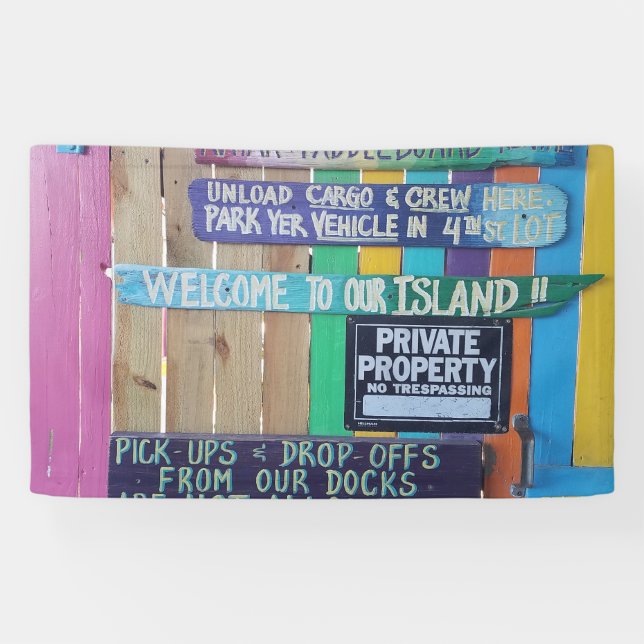 Colourful Welcome Island sign Carribean (Horizontal)