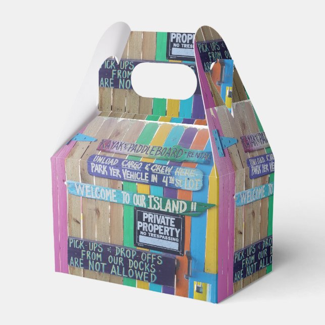 Colourful Welcome Island sign Carribean Favor Box (Front Side)