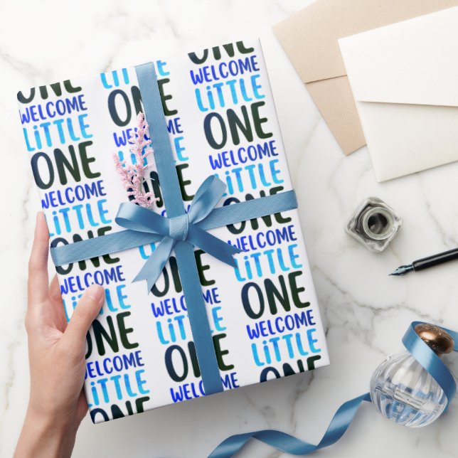 Colourful "Welcome Little One" Baby Shower Wrapping Paper (Gifting)