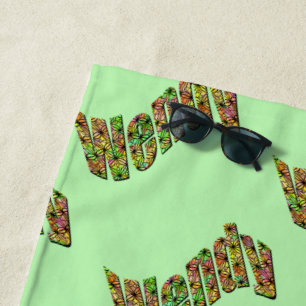 Colourful Wendy Name, Beach Towel