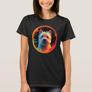 Colourful West Highland White Terrier Dog Dad Mom  T-Shirt