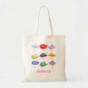 Colourful Western Cowgirl Hat Personalized Tote Ba Bag