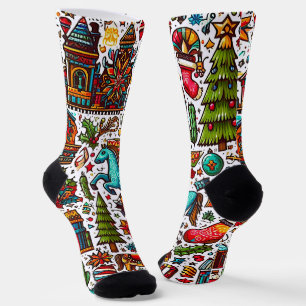 Colourful Western Pattern Christmas Socks