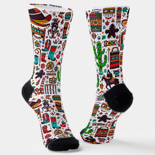 Colourful Western Pattern Christmas Socks