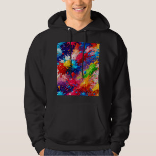 Colourful Wet Paint Splash Design Hoodie
