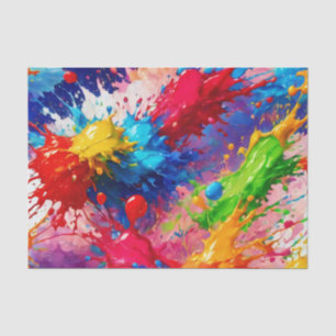 Colourful Wet Paint Splash Design Tissue Paper