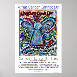 Colourful What Cancer Cannot Do Angel Poster Print