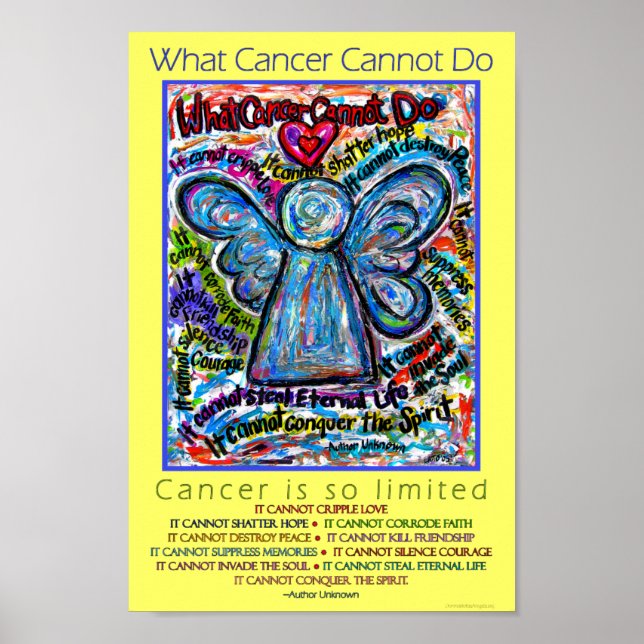 Colourful What Cancer Cannot Do Angel Poster Print (Front)