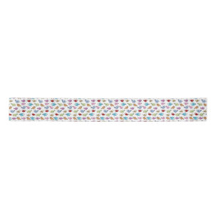 Colourful Whimsical Birds Satin Ribbon