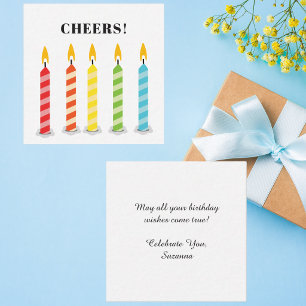 Colourful Whimsical Birthday Candles Modern  Card