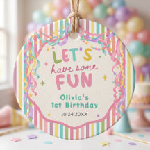 Colourful Whimsical Girl Birthday Favour Tags