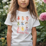 Colourful Whimsical Magical Cute Fairies Birthday T-Shirt<br><div class="desc">Cute whimsical watercolor illustrations of vibrant array of colourful pixie fairies with customizable text "Birthday fairy".</div>