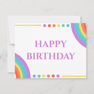 Colourful Whimsical Modern Happy Birthday Greeting Card