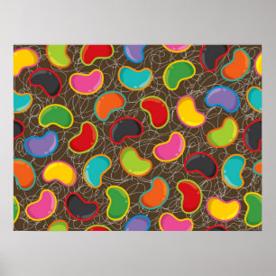Colourful Whimsical Retro Fun Jellybean Pop Kid's Poster